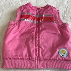 DISNEY Girls Pink Puffer Full Zipper Vest Size 18-24 months